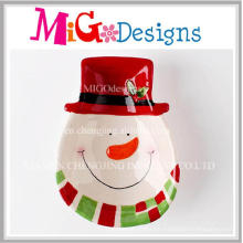 Cheap Christmas Gifts Ceramic Snowman Snack Plate
